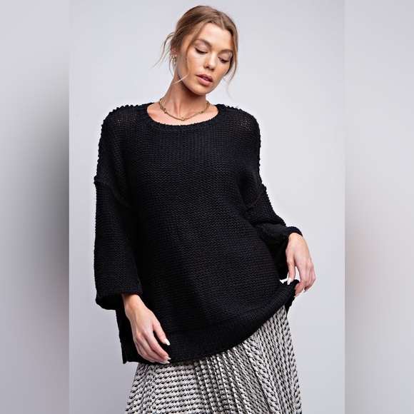 Vici Black Oversized Chunky Knit Sweater - Picture 1 of 6